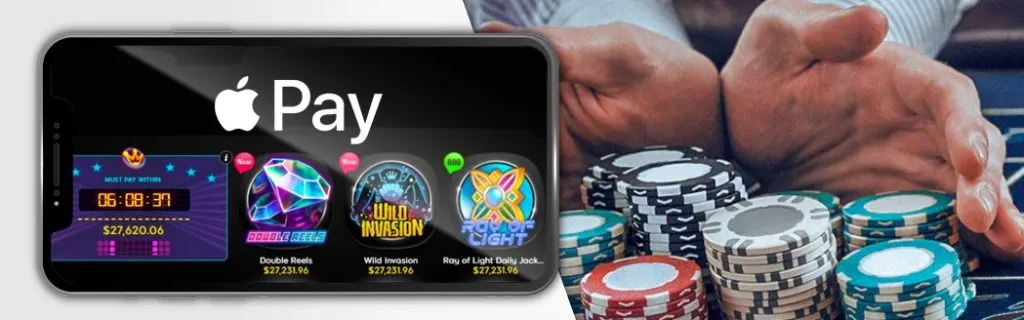 Online casino Apple Pay – iPhone med slots bredvid casinomarker